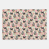 Bernedole Floral Cute Dog Inpakpapier Vel (Voorkant)
