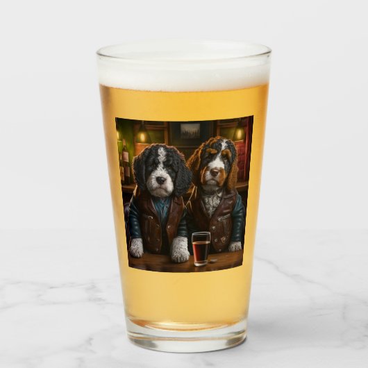 Bernedole, Goldendoedle, cadeau voor labradoodle-h Glas (Voorkant gevuld)