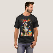 Bernedole Reindeer kerstlammeren Funny Dog Xm T-shirt (Voorkant volledig)