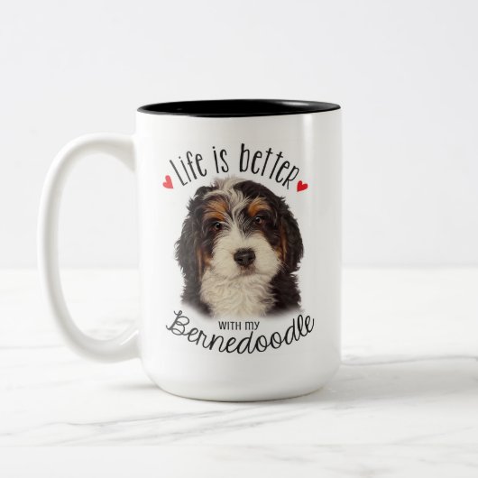 Bernedoodle 2 tone 15oz Mok (Links)