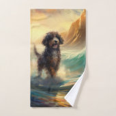 Bernedoodle Beach Surf Peinture (Serviette à main)