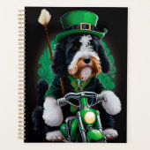 Bernedoodle Chien conduisant vélo St. Patrick's Da (Devant)