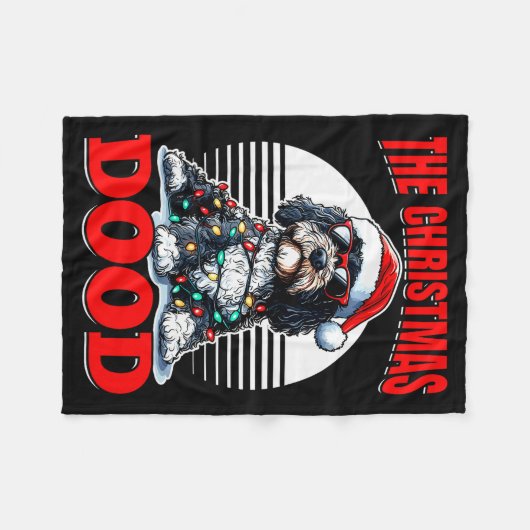 Bernedoodle Christmas Dog Breed The Christmas Dood Fleece Deken (Voorkant (Horizontaal))