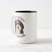Bernedoodle deux tonalités Mug 15oz (Devant gauche)
