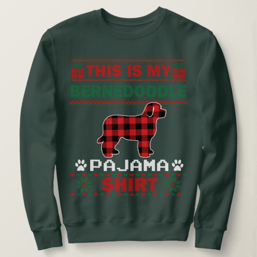 Bernedoodle Dog Gifts This Is My Dog Pajama Ugly C Trui (Design voorkant)