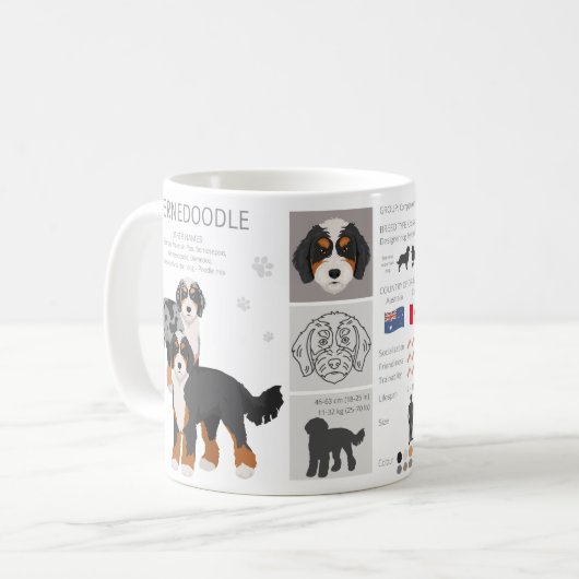 Bernedoodle dog mix Coffee Mug (Devant gauche)