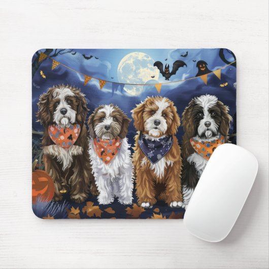Bernedoodle Halloween Spooky Muismat (Met muis)