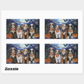 Bernedoodle Halloween Spooky Rechthoekige Sticker (Vel)