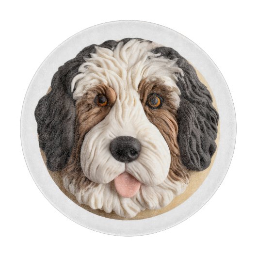 Bernedoodle Hond 3D geïnspireerd Snijplank (Voorkant)