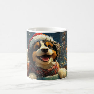 Bernedoodle Hond Achterbaan Kerst Koffiemok