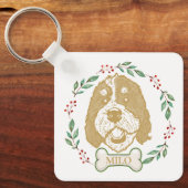 Bernedoodle Hond gepersonaliseerd Sleutelhanger (Voorkant)