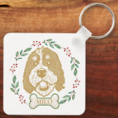 Bernedoodle Hond gepersonaliseerd Sleutelhanger (Achterkant)