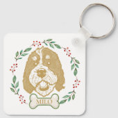 Bernedoodle Hond gepersonaliseerd Sleutelhanger (Achterkant)