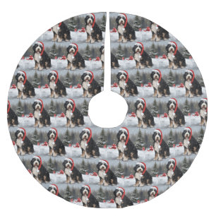 Bernedoodle Hond in Sneeuw Kerstmis Kerstboom Rok