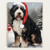 Bernedoodle Hond in Sneeuw Kerstmis Planner (Voorkant)