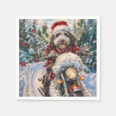 Bernedoodle Hond Kerstmis Servet (Voorkant)