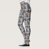 Bernedoodle Hond Rijden Motorfiets Kerstmis Leggings (Links)
