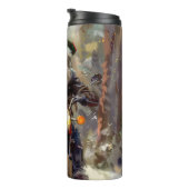 Bernedoodle Hond Rijden Motorfiets Kerstmis Thermosbeker (Geroteerd rechts)