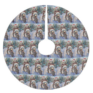 Bernedoodle-hond rijdt op motorfiets met Kerstmis Kerstboom Rok