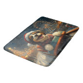 Bernedoodle Hond Roller Coaster Kerstmis Badmat (Gekanteld)