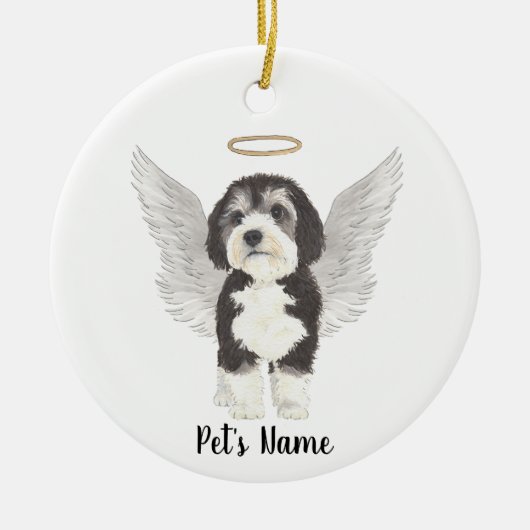 Bernedoodle-hond sympathie-herdenking  keramisch ornament (Voorkant)