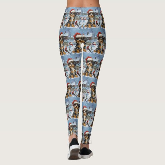 Bernedoodle Hond Winter Wonderland Kerstmis Leggings (Achterkant)