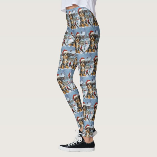 Bernedoodle Hond Winter Wonderland Kerstmis Leggings (Links)