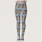 Bernedoodle Hond Winter Wonderland Kerstmis Leggings (Voorkant)