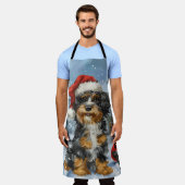 Bernedoodle Hond Winter Wonderland Kerstmis Schort (Gedragen)