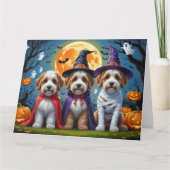 Bernedoodle Honden Pompoen Halloween Grappig Kaart (Voorkant)