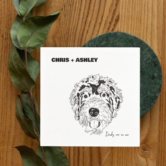 Bernedoodle Huisdier hond Cocktail Servet voor bru