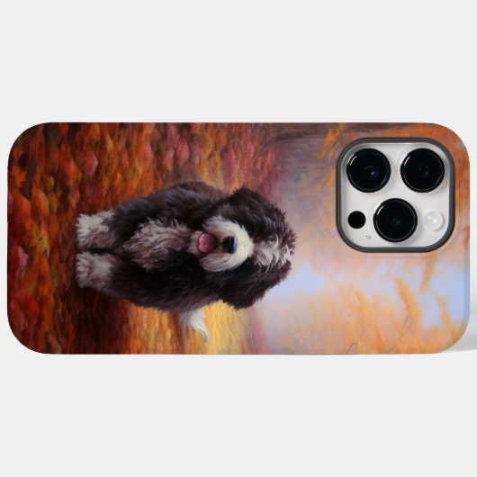 Bernedoodle in Herfstbladeren Herfst Inspire Case-Mate iPhone Case (Achterkant (horizontaal))