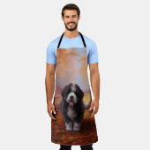 Bernedoodle in Herfstbladeren Herfst Inspire Schort (Gedragen)