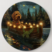 Bernedoodle Kerst Feestelijke reis Ronde Button 6,0 Cm (Voorkant)