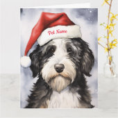 Bernedoodle Kerstmis Gepersonaliseerd Kaart (Gele Bloem)
