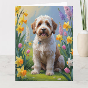 Bernedoodle Lente Bloemen Schilderij Kaart