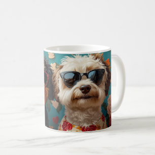 Bernedoodle Met Hartrozen Valentijnsdag Koffiemok