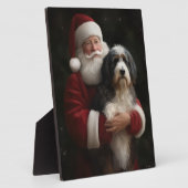 Bernedoodle met Sinterklaas Feestelijke Kerstmis Fotoplaat (Zijkant)