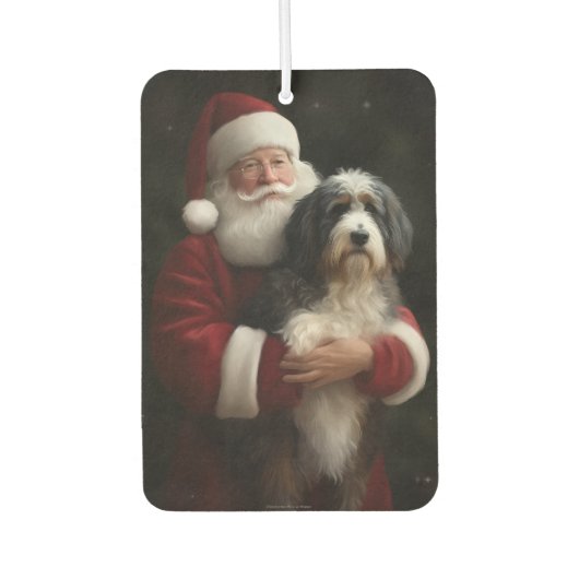 Bernedoodle met Sinterklaas Feestelijke Kerstmis Luchtverfrisser (Voorkant)
