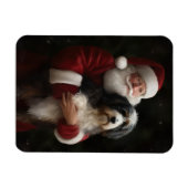 Bernedoodle met Sinterklaas Feestelijke Kerstmis Magneet (Horizontaal)