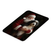 Bernedoodle met Sinterklaas Feestelijke Kerstmis Magneet (Linkerzijde)