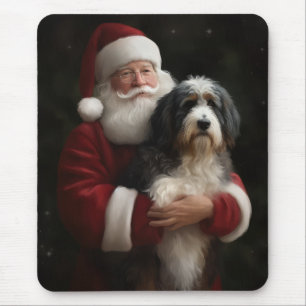 Bernedoodle met Sinterklaas Feestelijke Kerstmis Muismat