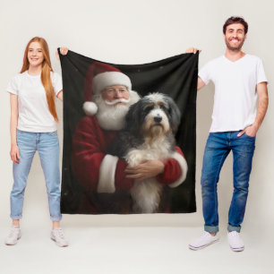 Bernedoodle met Sinterklaas Festive Kerst Fleece Deken