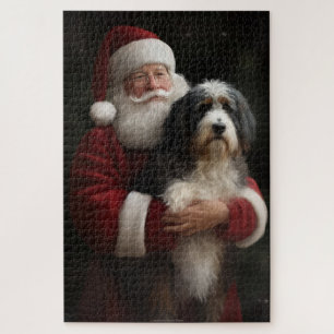 Bernedoodle met Sinterklaas Festive Kerstmis Legpuzzel