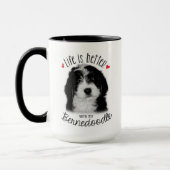 Bernedoodle noir et blanc 15oz Coffee Mug (Gauche)