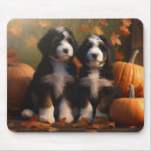 Bernedoodle Puppy Herfst Verrukking Pompoen Muismat (Voorkant)