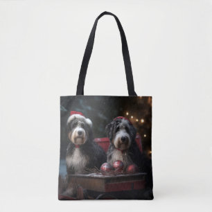 Bernedoodle Sneeuw slee Kerst Decoratie   Draagtas