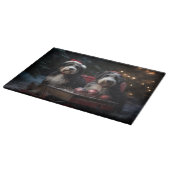 Bernedoodle Snowy Sleigh Kerstdecoratie Snijplank (Hoek)