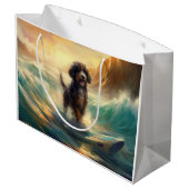 Bernedoodle Strand Surfen Schilderij Groot Cadeauzakje (Achterkant Gekanteld)