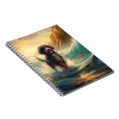 Bernedoodle Strand Surfen Schilderij Notitieboek (Rechterzijde)